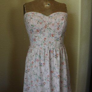 Pink floral bustier dress